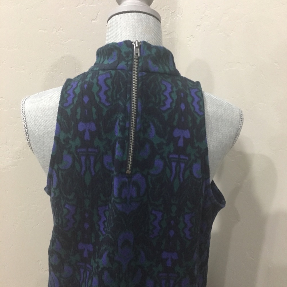 Free People Amelia Dress | Blue Combo | Knit Turtleneck Mini | Size M NWOT - Picture 6 of 7